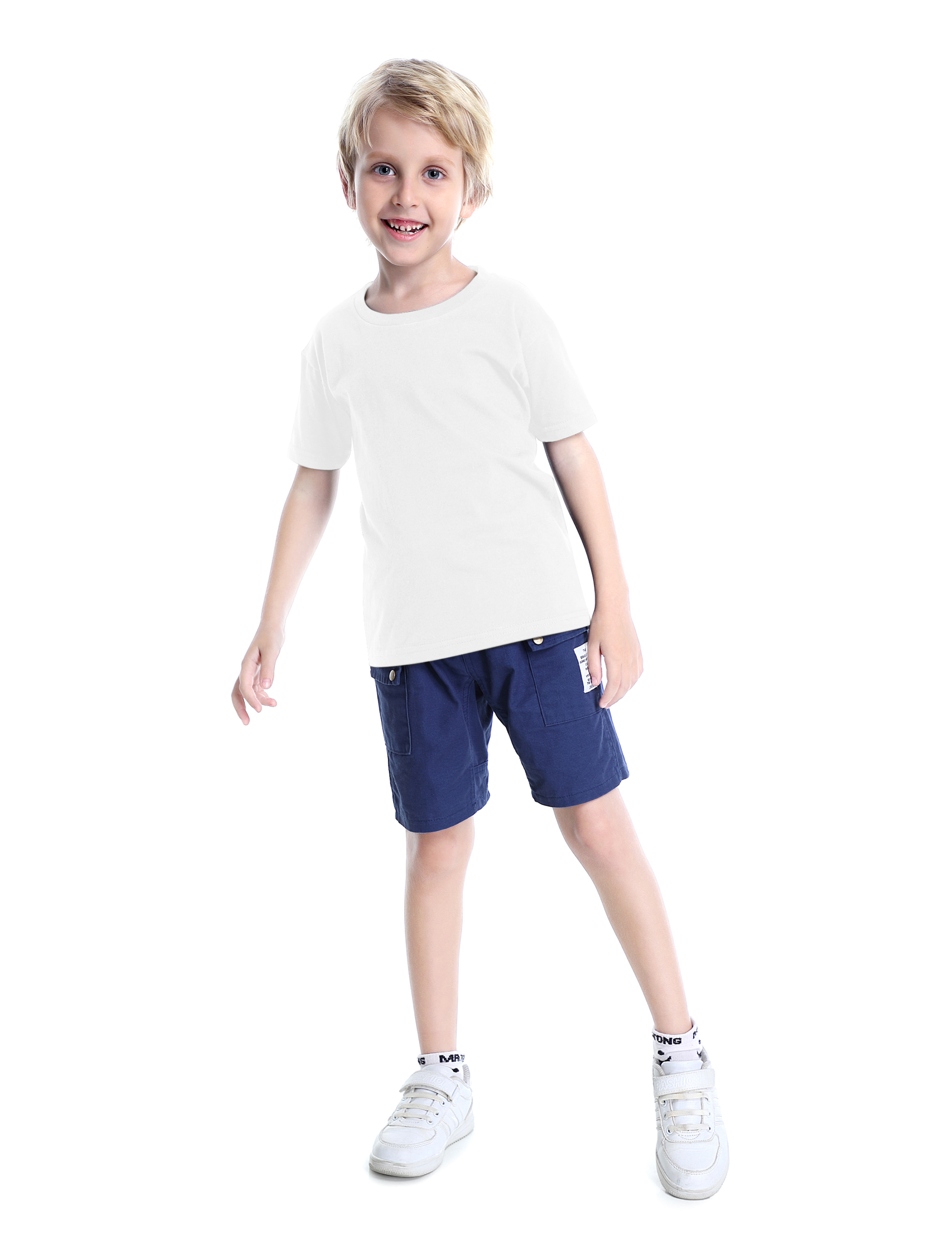 TOPTIE Kids Cotton T-Shirt Boy's Short Sleeve Crewneck Tee Sale