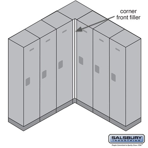 Salsbury Industries 22264 Front Filler - Vertical - Corner - for Designer Wood Lockers - Black