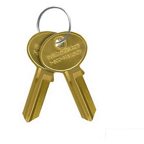 Salsbury Industries 2099 Key Blanks-Pair 2 Keys -Standard Locks//Brass Mailboxes