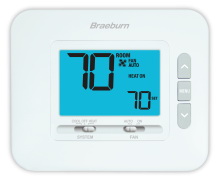 Braeburn进口代理批发 Braeburn 1230 Braeburn 经济系列不可编程传统或热泵，最多 2 级加热 1 级冷却，显示屏面积为 4.4 平方英尺