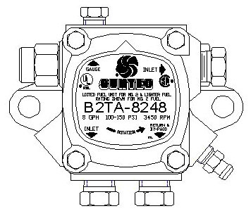 酷牌库|商品详情-Suntec进口代理批发 Suntec B2TA8245 油泵 2 级 3450 RPM RH 旋转 16 GPH