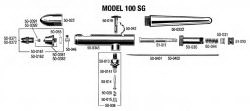 50-036 Badger Airbrush Valve, Model 100, 150, 155, 175, 200 & 360