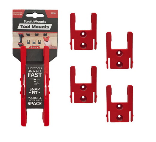 Metalmark进口代理批发 Metalmark MEMTM-MW18-RED-4 Milwaukee M18 工具安装座红色 4 件装