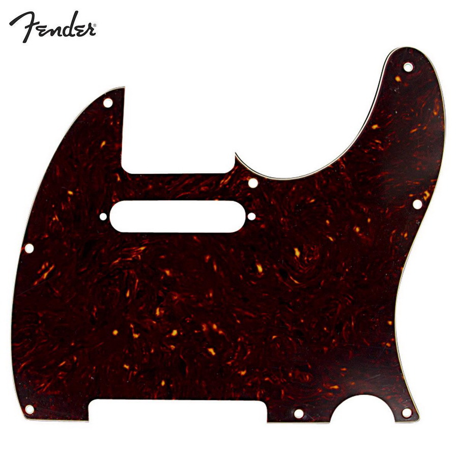 Fender进口代理批发 Fender 标准 Telecaster 吉他护板 Tortoise 8 孔 4 层不锈钢