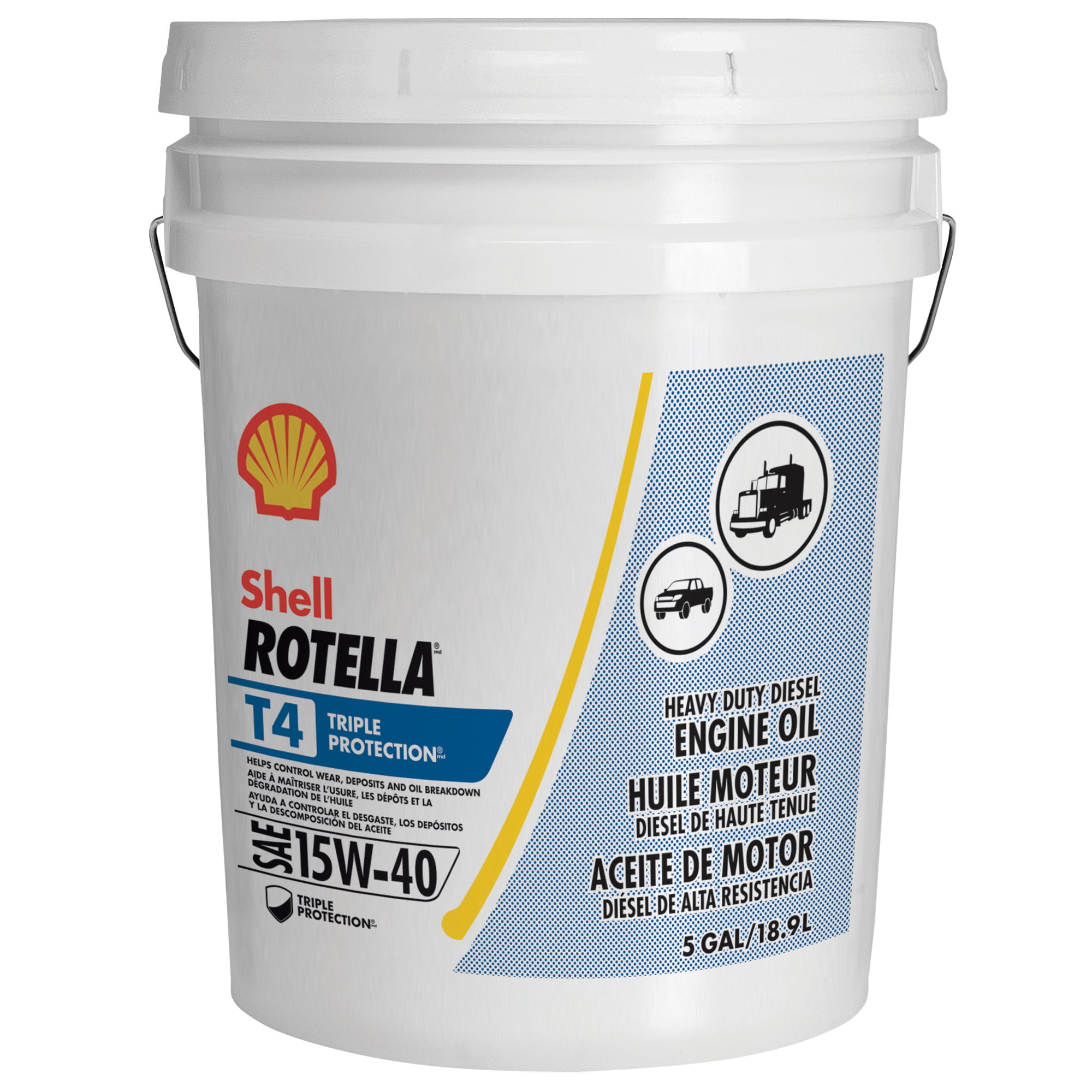 Shell ROTELLA进口代理批发 Shell ROTELLA 550045128 Shell Rotella T4 三重保护 15W-40 柴油机油，5 加仑桶装