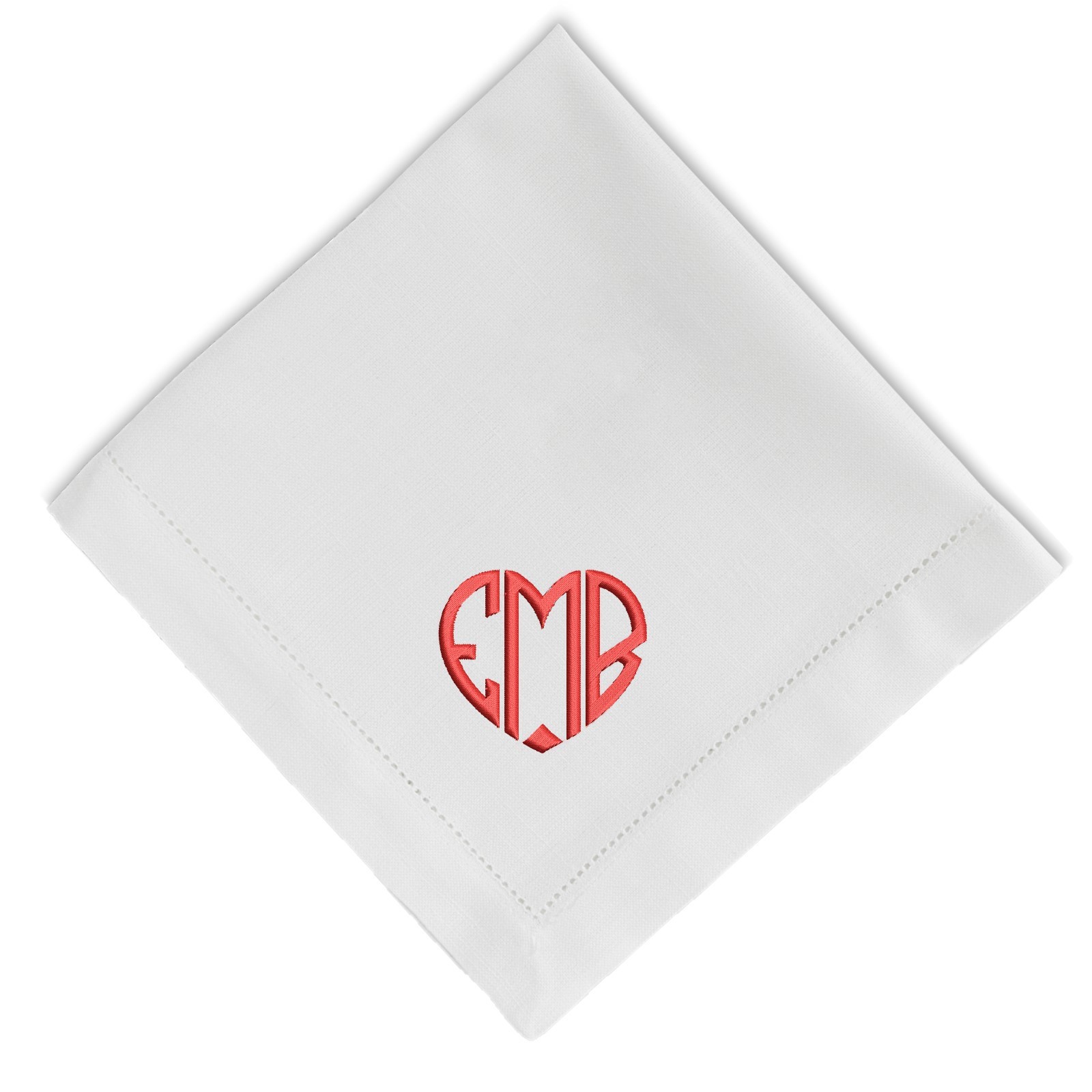  Muka Personalized Embroidered Letter Cloth Dinner Napkins  Cotton Thick with Hemstitched Mitered Corners Custom White Linen Napkin for  Wedding Dinner Gift-V-14X14: Home & Kitchen