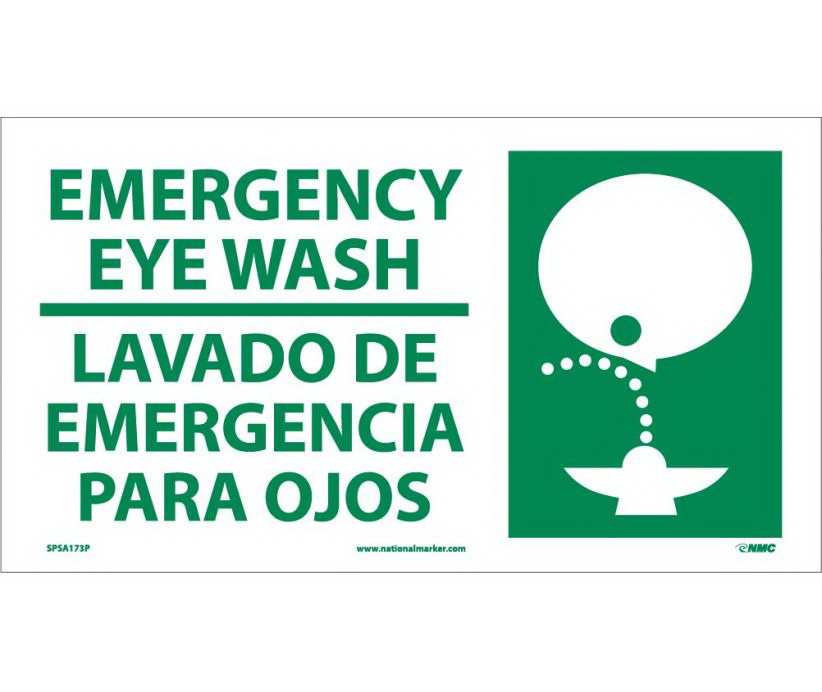 NMC WFS48 Emergency Eye Wash Walk On Sign 