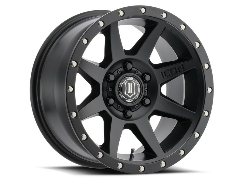 ICON Alloys进口代理批发 ICON Alloys 1817858347SB ICON ALLOYS REBOUND SAT 黑色 - 17 X 8.5 / 6 X 5.5 / 0MM / 4.75" BS