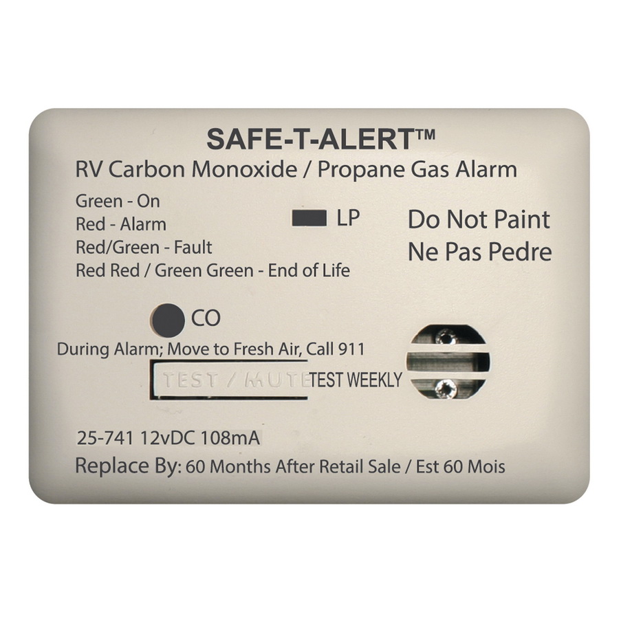 Safe-T-Alert进口代理批发 Safe-T-Alert 25-741-WT 迷你双 LP/CO 警报 - 12V，25 系列表面贴装，白色