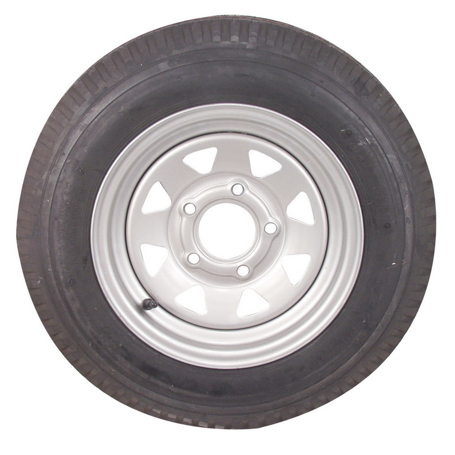 Americana Tire and Wheel进口代理批发 Americana 轮胎和车轮 30850 经济斜交轮胎和车轮 5.30 x 12 C/5 孔 - 镀锌辐条轮圈