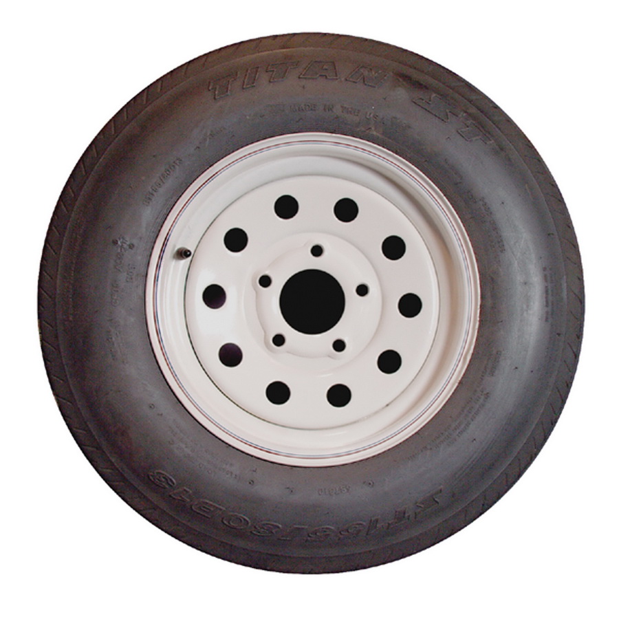 Americana Tire and Wheel 3S636 Economy Bias Tire and Wheel ST205/75D15 C/5  Hole Painted Silver Modular Rim