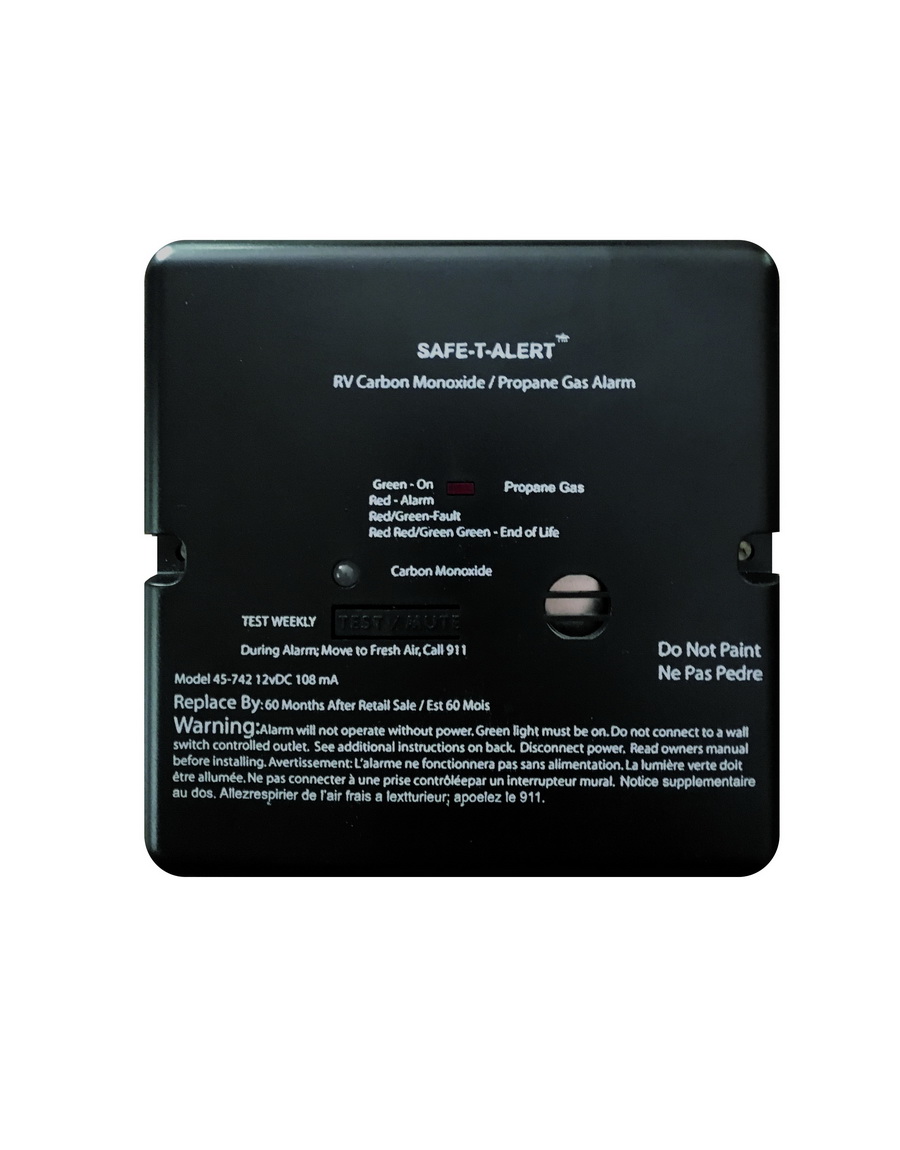 Safe T Alert进口代理批发 Safe-T-Alert 45-742-BL 双 LP/CO 警报 - 12V，45 系列嵌入式安装，黑色