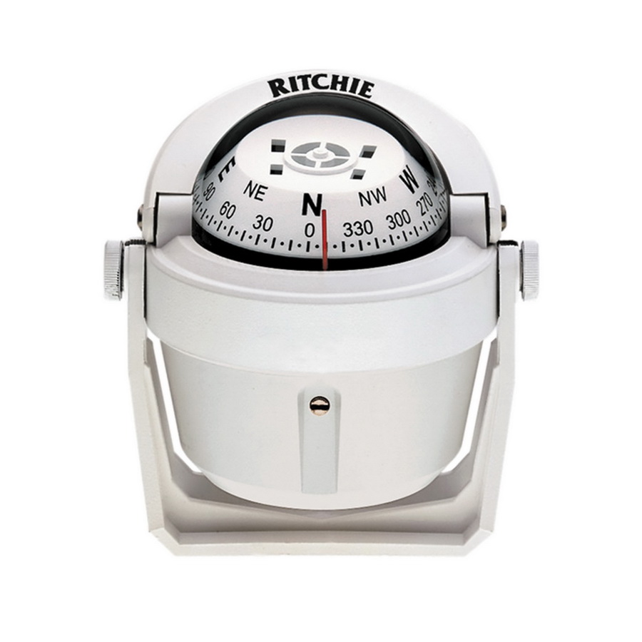 Ritchie Navigation进口代理批发 Ritchie Navigation B-51G Explorer Compass - 支架安装，白色带白色表盘