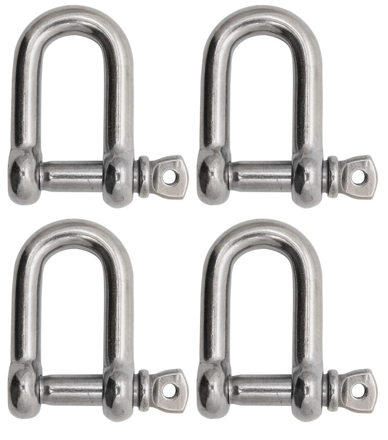 Extreme Max 3006.8237.2 BoatTector Stainless Steel D Shackle 1/4 2-Pack 