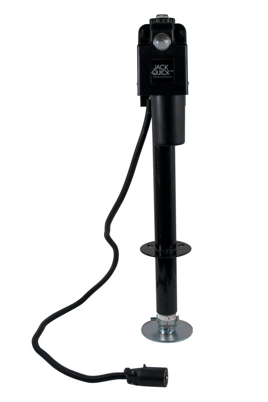 Quick Products JQ 3500B 7P Power A Frame Electric Tongue Jack with 7 Way  Plug 3 650 lbs. Lift Capacity Black