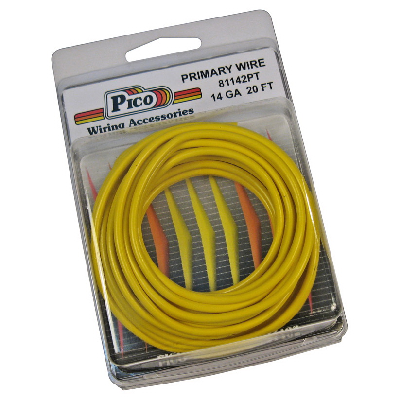 Pico Wiring Accessories进口代理批发 Pico 81142PT 主线 - 14 AWG，黄色，20 英尺装