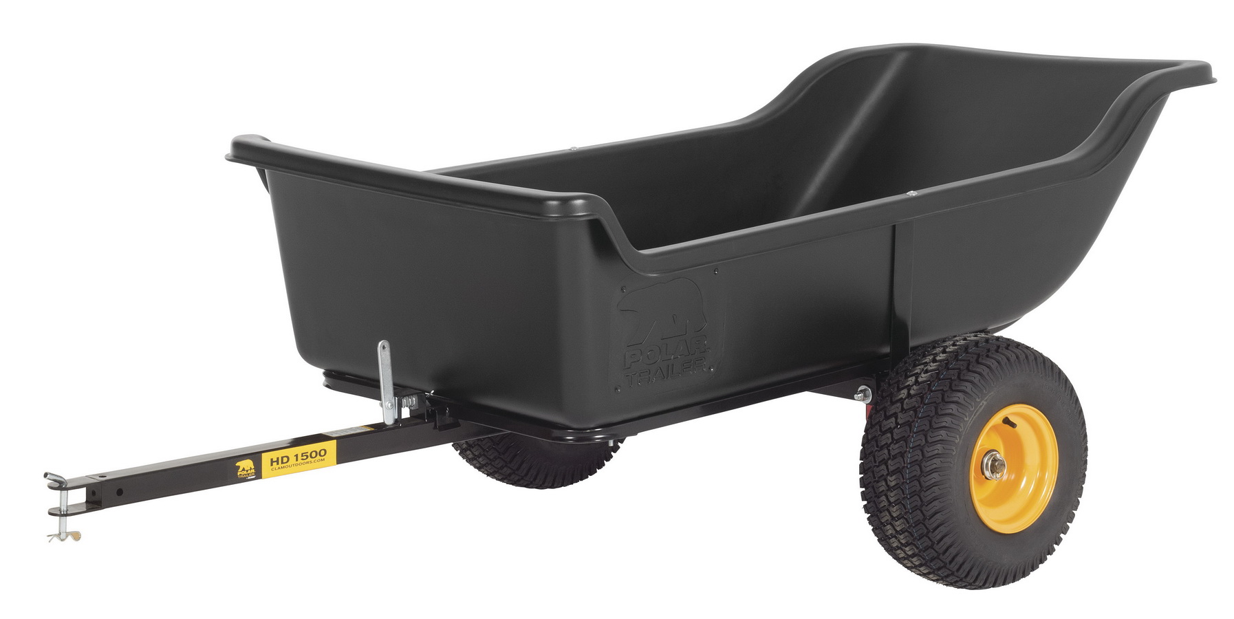 Polar Trailer进口代理批发 Polar 拖车 8233 重型 1500 磅 22 立方英尺 ATV UTV 割草机拖车 HD1500 和宽履带橡胶轮户外牵引 - 黑色