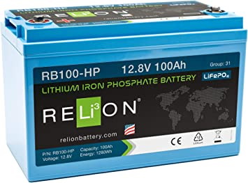 RELiON进口代理批发 RELiON RB100-HP 用于启动和循环的锂电池 - 12.8V，100Ah