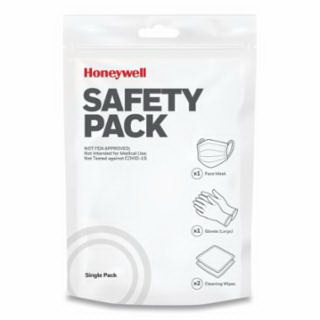 Honeywell North进口代理批发 Honeywell North SAFETYPACK/MD/01 一次性防护套件，包括 3 个外科口罩、3 个 PR 非乳胶手套和 5 个湿巾