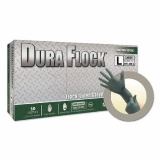 Microflex进口代理批发 Microflex Dura Flock? DFK-608 一次性丁腈手套，手掌 8.3 英寸，手指 7.9，植绒内衬，深绿色