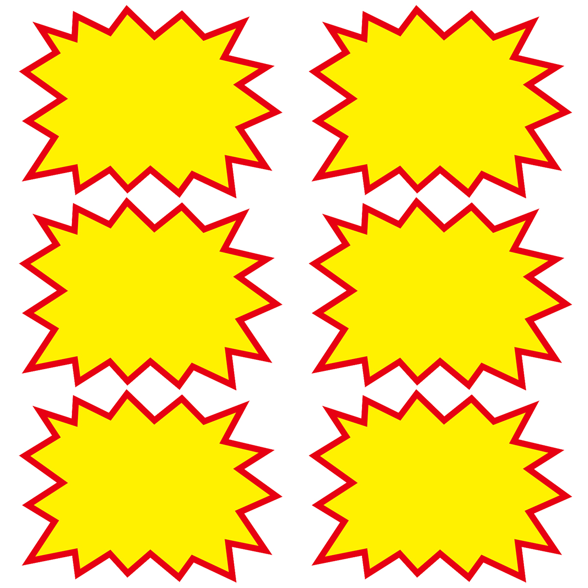 Red and Yellow-100 pcs-9"x7"RETAIL SALE SIGN Starburst Price Display Sale Signs 