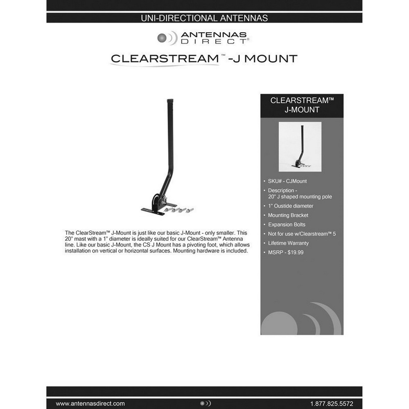 酷牌库|商品详情-Antennas Direct进口代理批发 天线 直接 CJMOUNT ClearStream J-Mount 带安装硬件