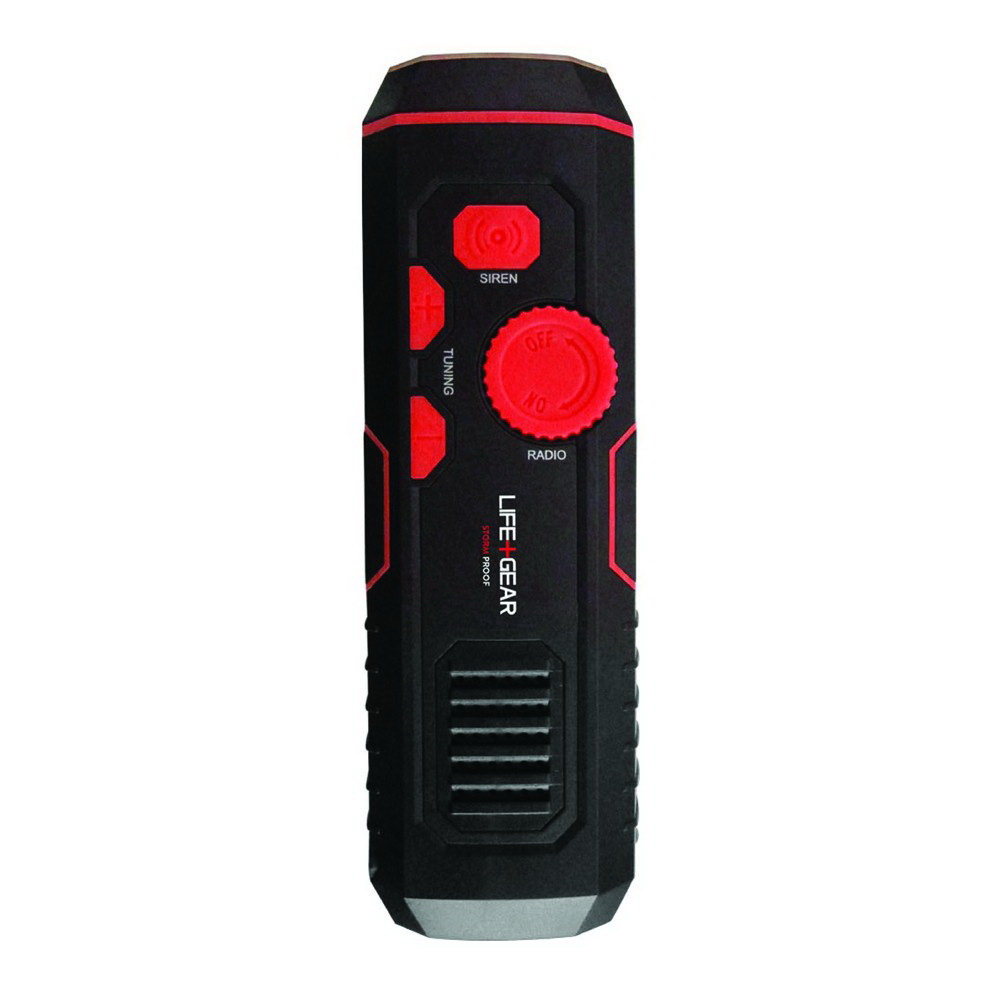 酷牌库|商品详情-Life+Gear进口代理批发 Life+Gear LG38-60675-RED 120 流明防风 USB 曲柄手电筒和收音机