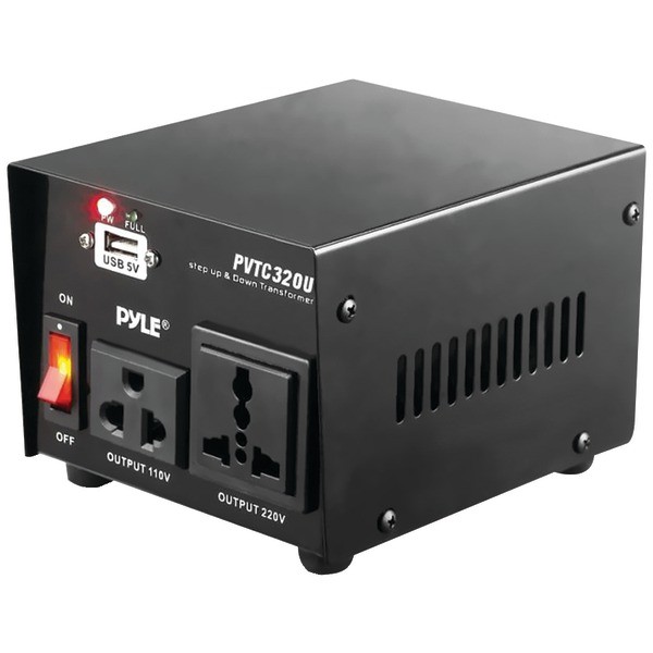 Pyle Pro进口代理批发 Pyle Pro PVTC320U 升压和降压转换器变压器，带 USB 充电端口（500 瓦）