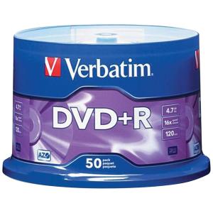 Verbatim进口代理批发 Verbatim 95037 4.7GB DVD+R（50 克拉主轴）