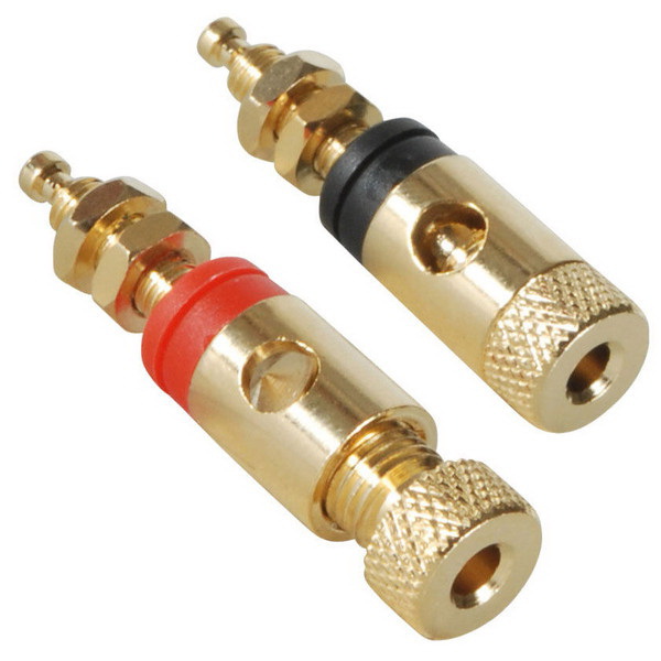Parts Express Gold Spade Lug Crimp Terminal Right Angle 10 AWG #8 2 Pair