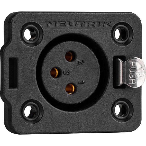 Neutrik进口代理批发 Neutrik NC3FDX-TOP 重型母头 3 极 XLR 底盘连接器 IP65 和 UV 等级