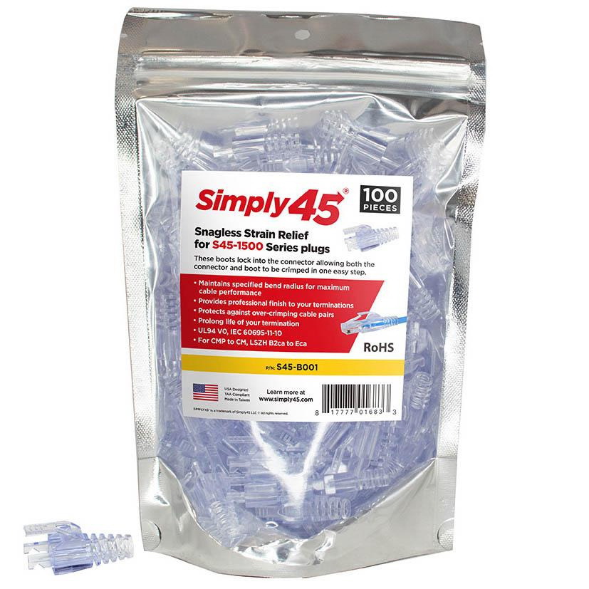 酷牌库|商品详情-Simply45进口代理批发 Simply45 直通 RJ45 屏蔽连接器黄色，适用于 23 AWG Cat6/6a/7/7a STP - 50 件装