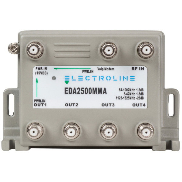 酷牌库|商品详情-Electroline进口代理批发 Electroline EDA2500MMA 4 端口 RF/CATV 分配放大器