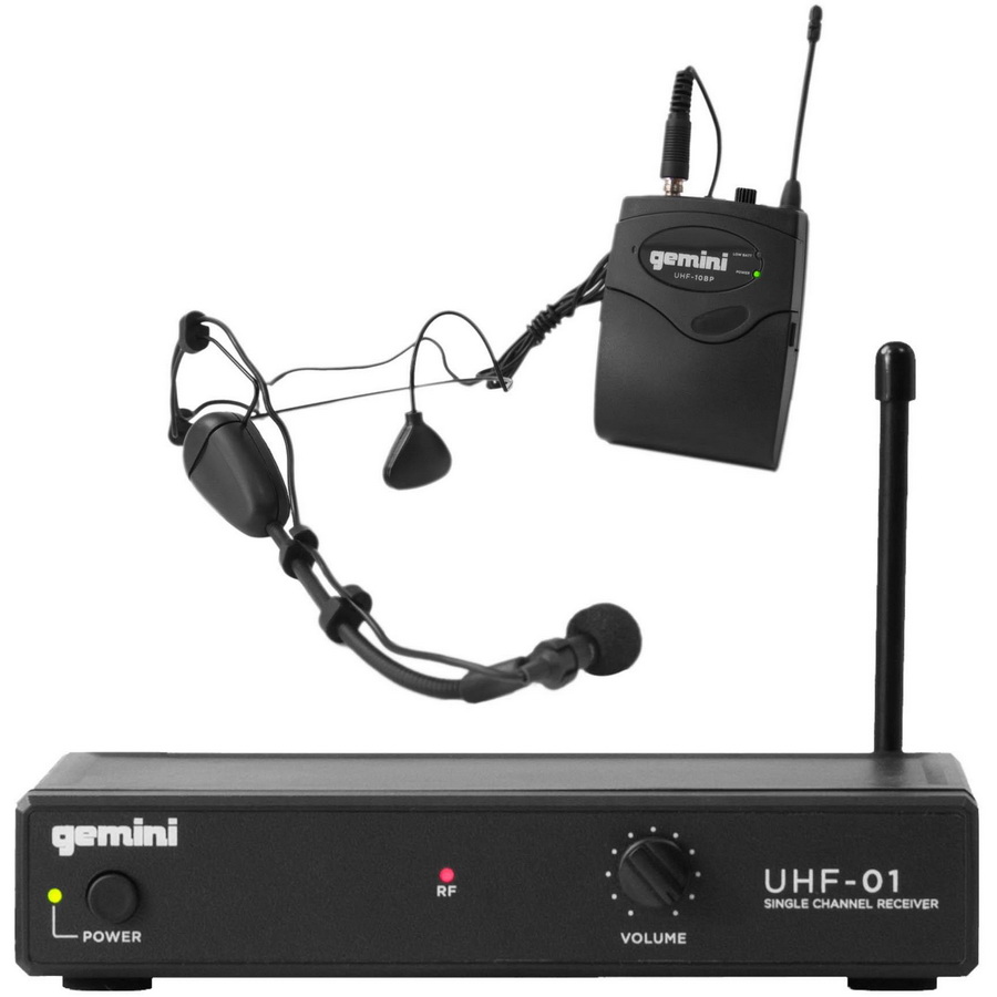 酷牌库|商品详情-Gemini进口代理批发 Gemini UHF-01HL-F2 521.5 MHz 单通道 UHF 无线领夹式系统