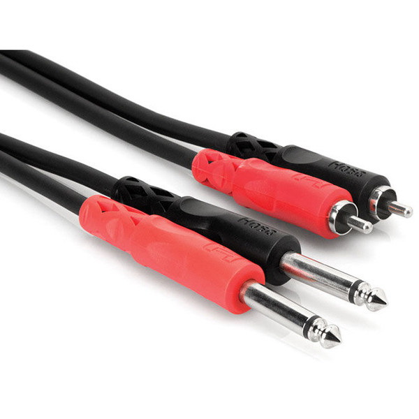 Hosa进口代理批发 Hosa CPR-202 双 1/4" TS 至双 RCA 立体声互连 2m