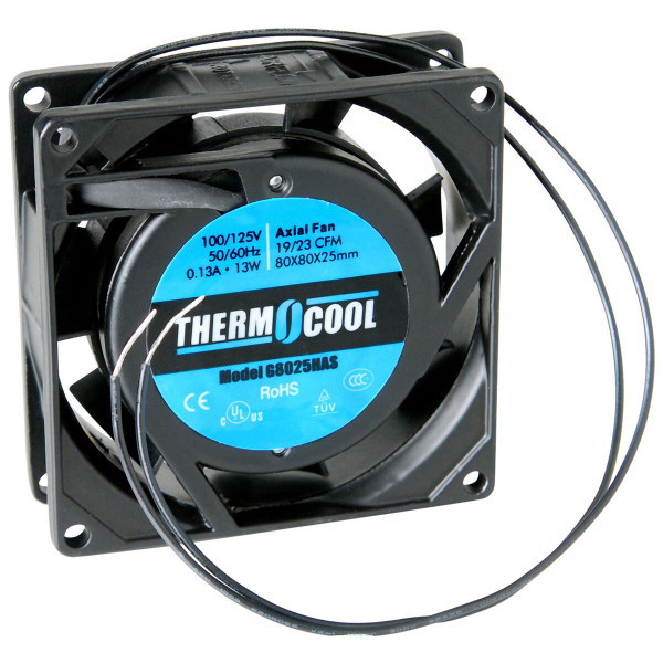 Thermocool进口代理批发 Thermocool 110 VAC 松饼冷却风扇 80 x 25mm 套筒轴承 19 CFM