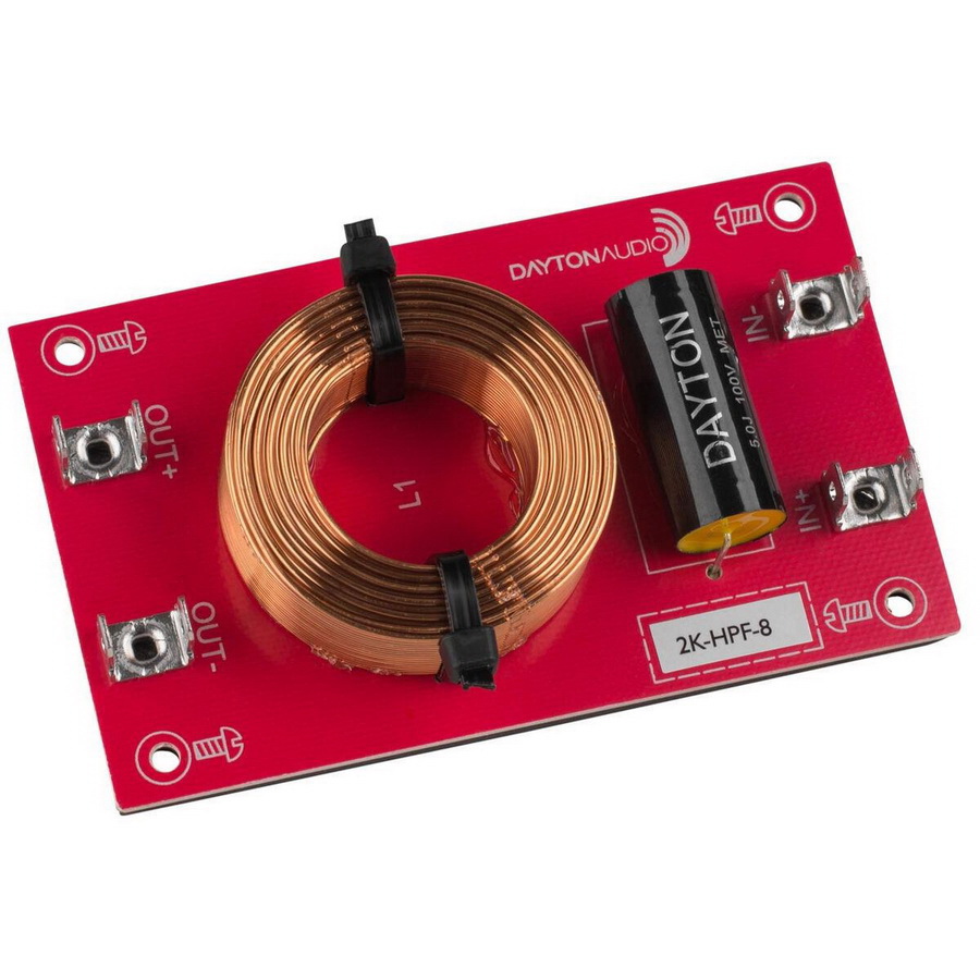 Dayton Audio 2k-HPF-8 High Pass Speaker Crossover 2,000 Hz