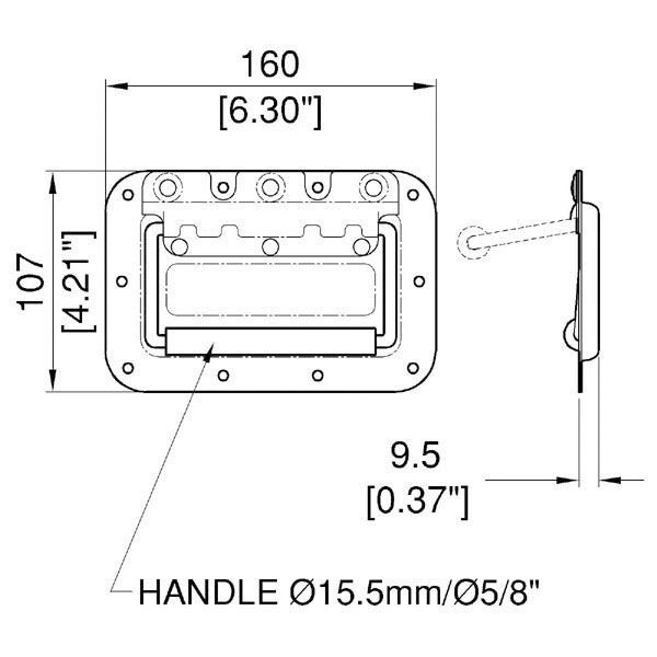 酷牌库|商品详情-Penn-Elcom进口代理批发 Penn-Elcom H7154Z 弹簧柔性橱柜手柄 PennBrite