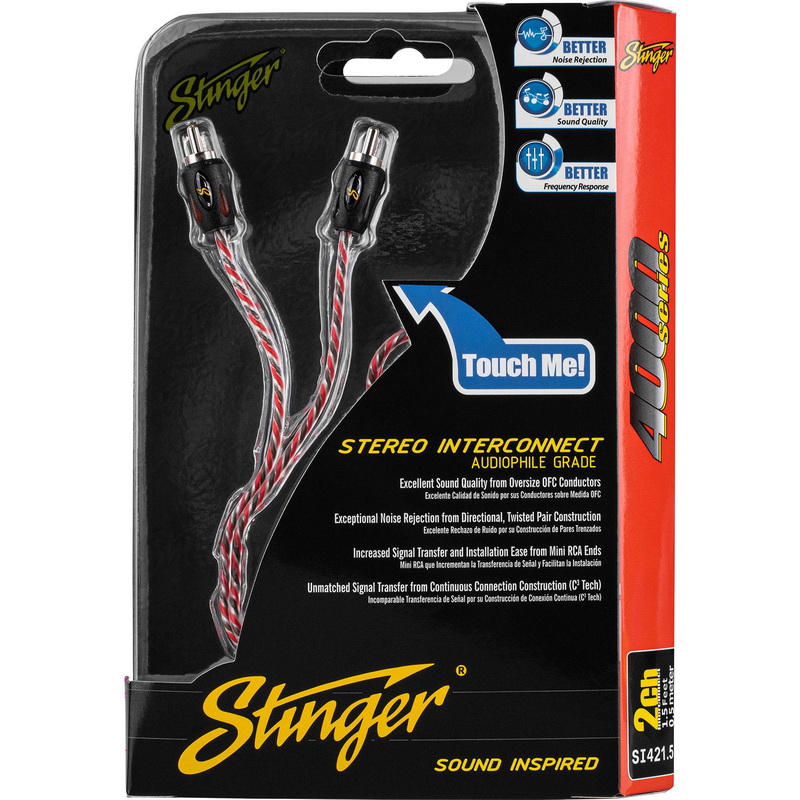 Stinger Si421.5 4000 Series 2-Channel RCA Interconnect Cable 1.5 ft