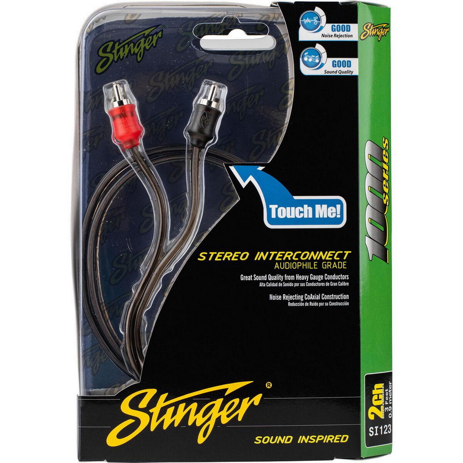 酷牌库|商品详情-Stinger进口代理批发 Stinger SI123 3 英尺 1000 系列 2 通道 RCA 电缆