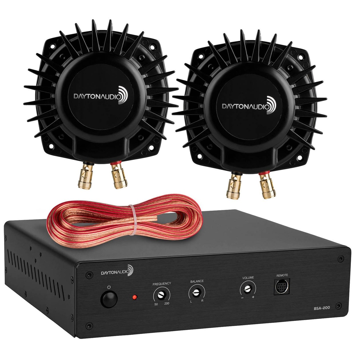 Dayton Audio BSA-200 200W Bass Shaker Amplifier – Bridgeable Stereo, Remote Included, 848791005497