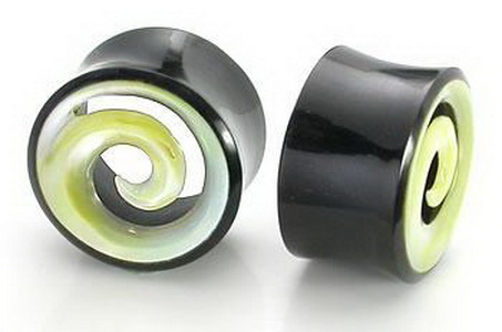 .925 Flower Silver Cap over a Double Flared Horn Organic Plug 10mm-26mm Price Per 1 