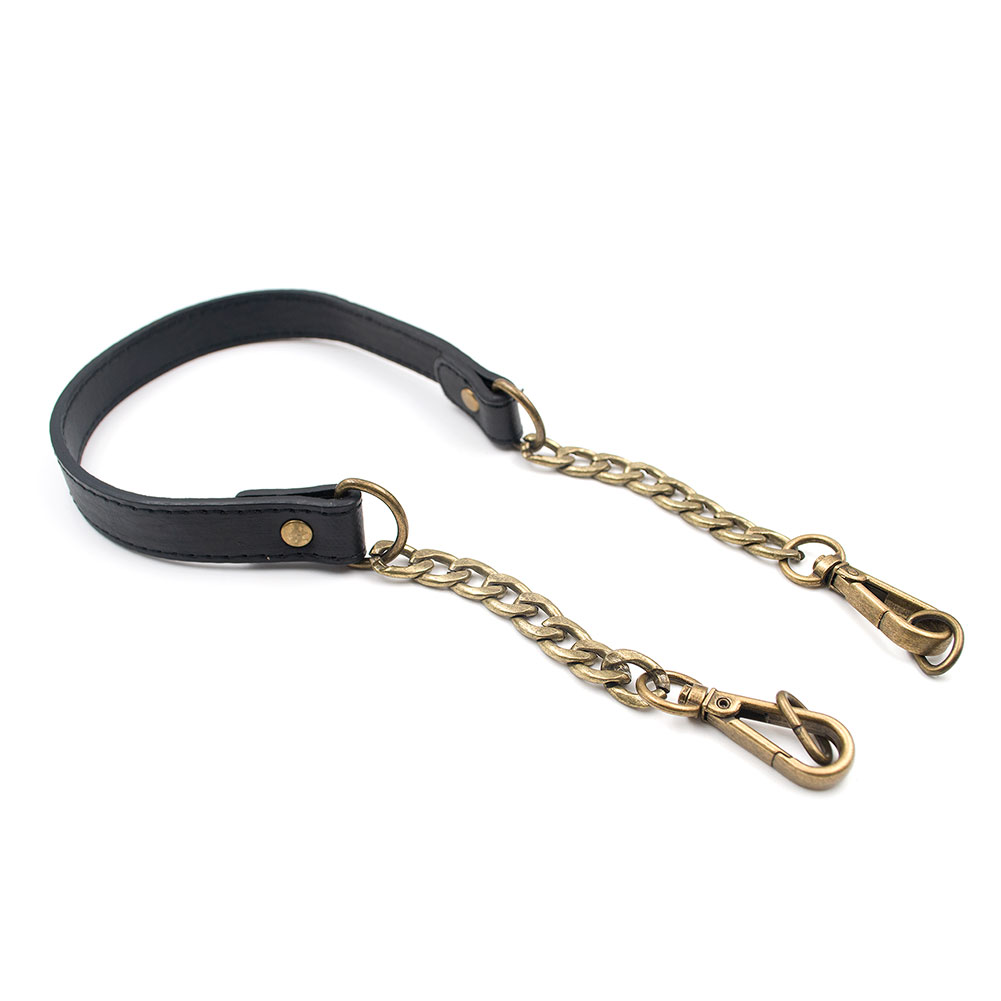 chain and leather purse strap