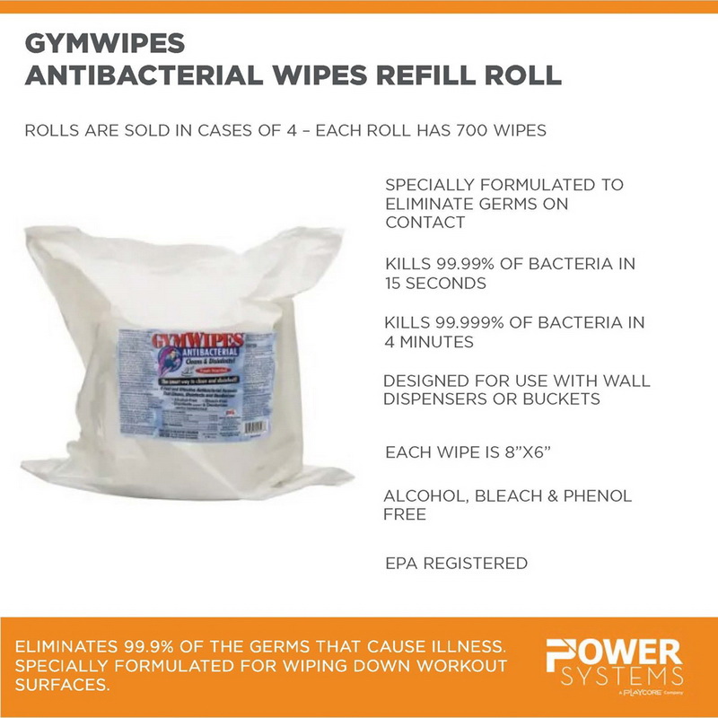 酷牌库|商品详情-GymWipes进口代理批发 GymWipes 95508 GymWipes 抗菌湿巾 - 补充卷 - （4 件装）