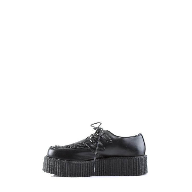 DEMONIA Creeper-402 Creepers - Black Leather