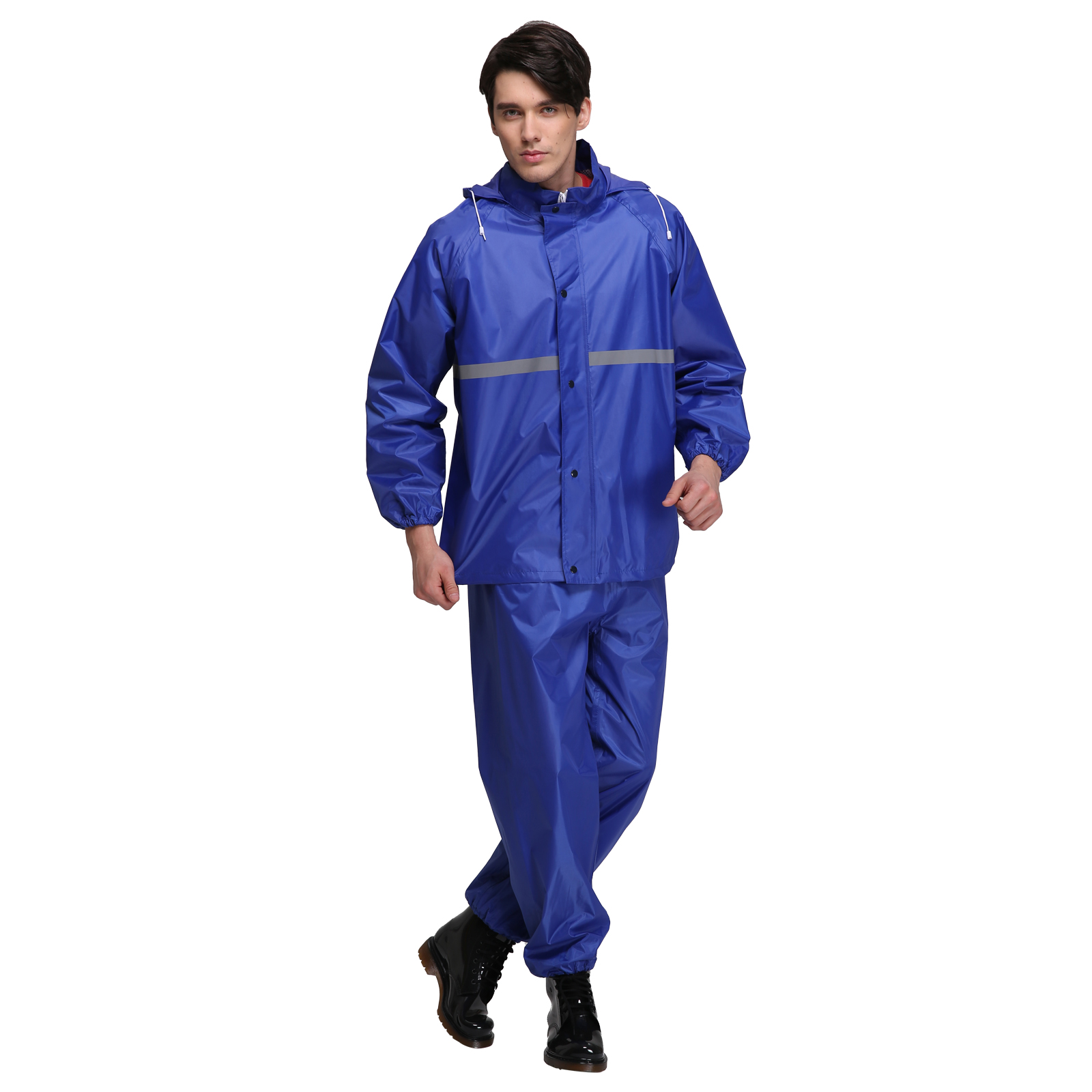 Toptie Rain Suit Waterproof Raincoat, Rain Jacket Trousers Breathable Rain Gear for Fishing -Blue-L