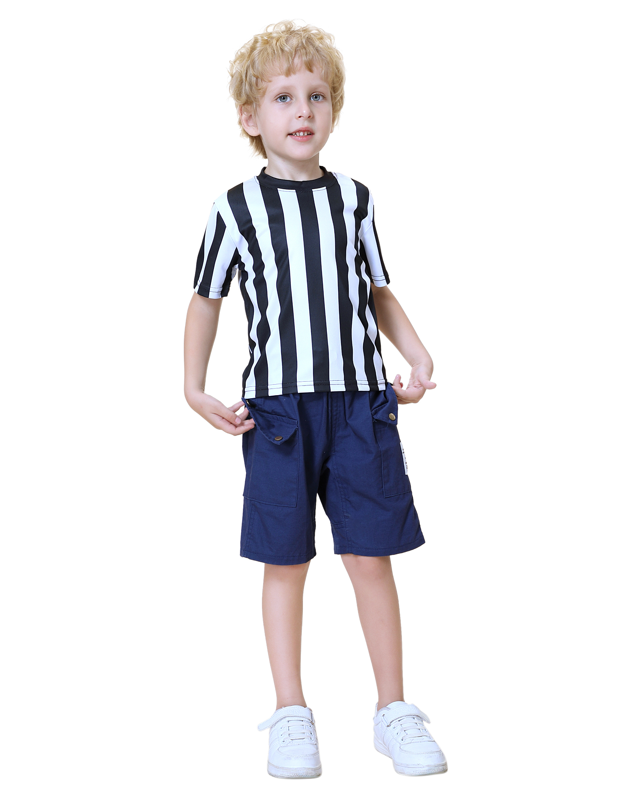 TOPTIE Sporting Goods Men's Referee Shirt Official V-Neck Black & White  Stripe Jersey Sale, Reviews. - Opentip