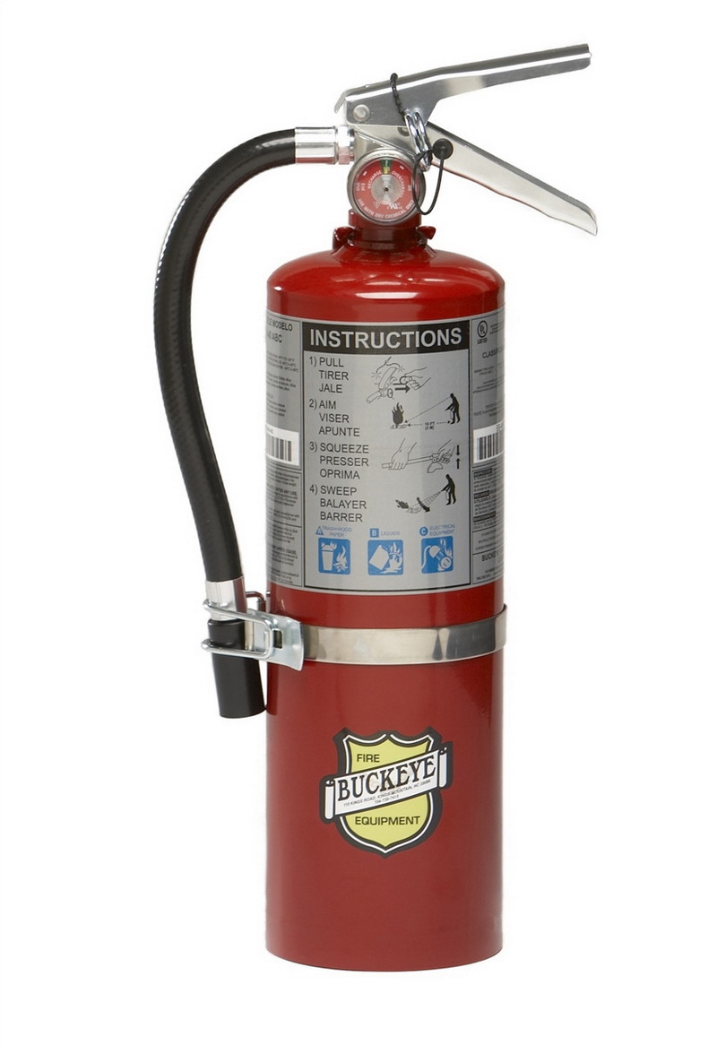 Buckeye Fire Equipment进口代理批发 Buckeye 消防设备 25614 5 磅 ABC 可充电灭火器带车辆支架