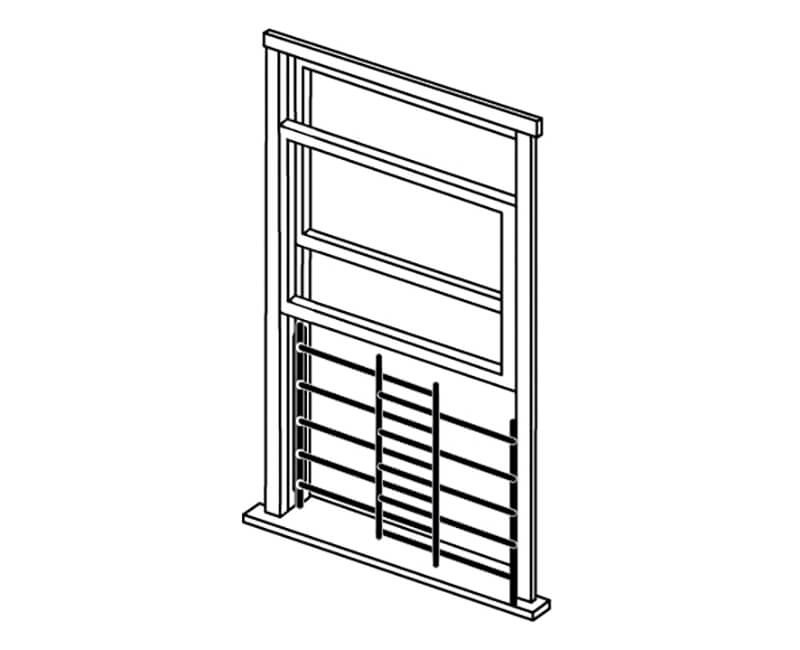 Window Guards进口代理批发 窗防护罩 L5 32"-58" X 25" - 5 杆儿童安全窗防护罩