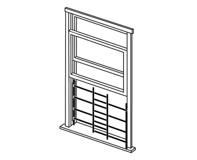 Window Guards进口代理批发 窗防护罩 CWG 22"-38" X 20" - 4 杆儿童安全窗防护罩